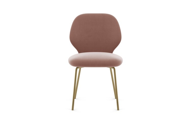 Kit Dining Chair with Blush Fabric and Matte Brass legs - Image 0