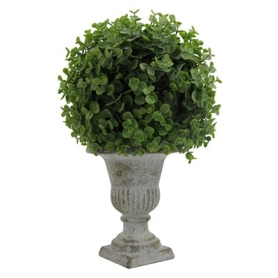 Artificial Desktop Eucalyptus Ball Topiary in Pot - Image 0