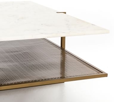 Hyla Marble Coffee Table, Brass, 41"L - Image 2