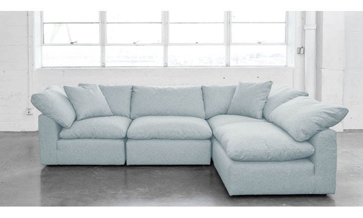 Blue Bryant Mid Century Modern L-Sectional (4 piece) - Mixology Moonstone - Image 1