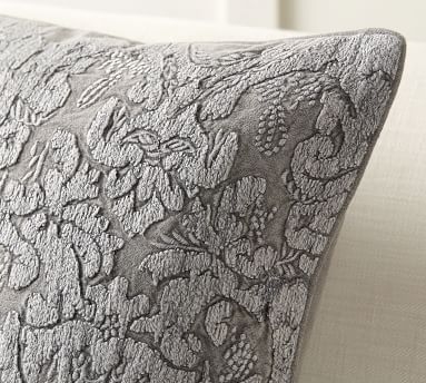 Akira Embroidered Pillow, 22", Ivory/Flax - Image 3