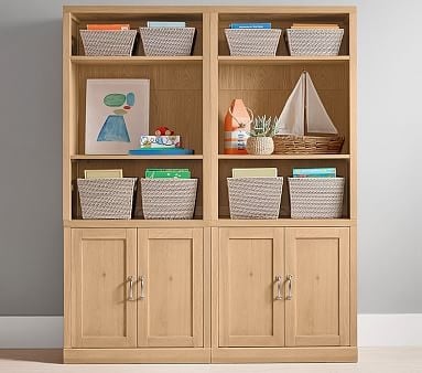 Preston 1 Bookcase Hutch, 1 Cabinet Base Set, Simply White, UPS - Image 3