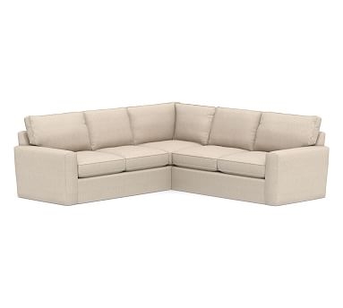 Pearce Square Arm Slipcovered 2-Piece L-Shaped Sectional, Down Blend Wrapped Cushions, Performance Everydaylinen(TM) Oatmeal - Image 0