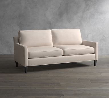 Beverly Upholstered Sofa 80", Polyester Wrapped Cushions, Textured Twill Light Gray - Image 1