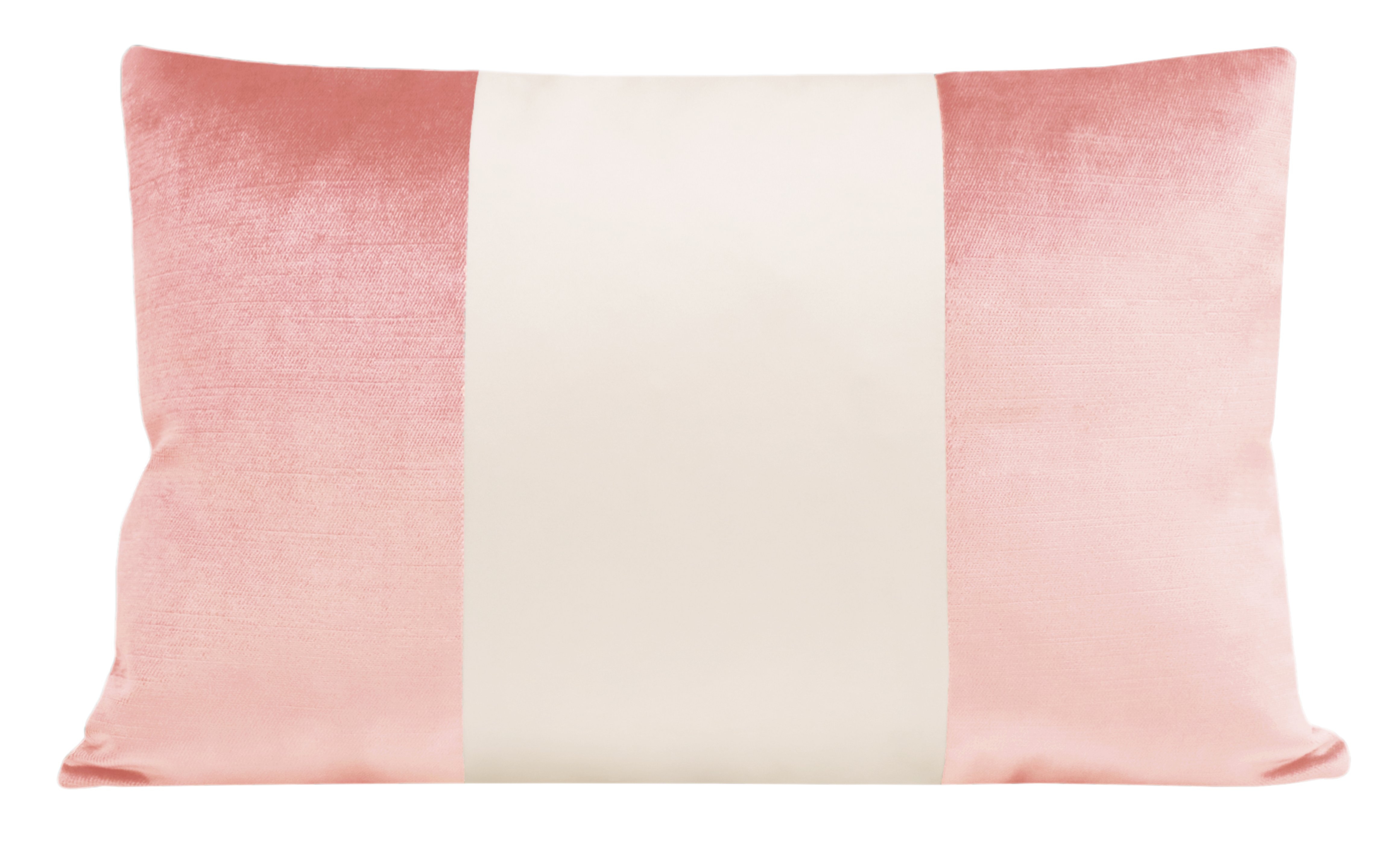 The Little Lumbar :: COLORBLOCK Faux Silk Velvet // Pink Peony - 12" X 18" Pillow Cover - Image 0