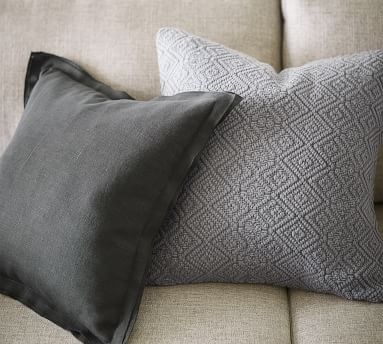 Belgian Flax Linen Flange Pillow Cover, 18", Ebony - Image 4