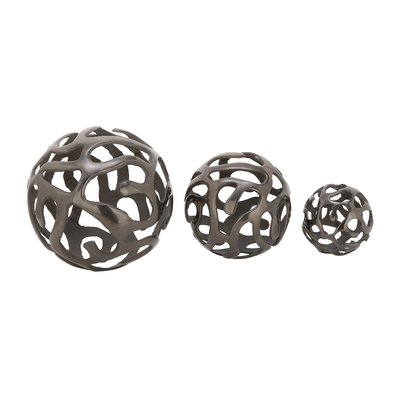 Aluminum Decor Ball 3 Piece Sculpture Set - Image 0