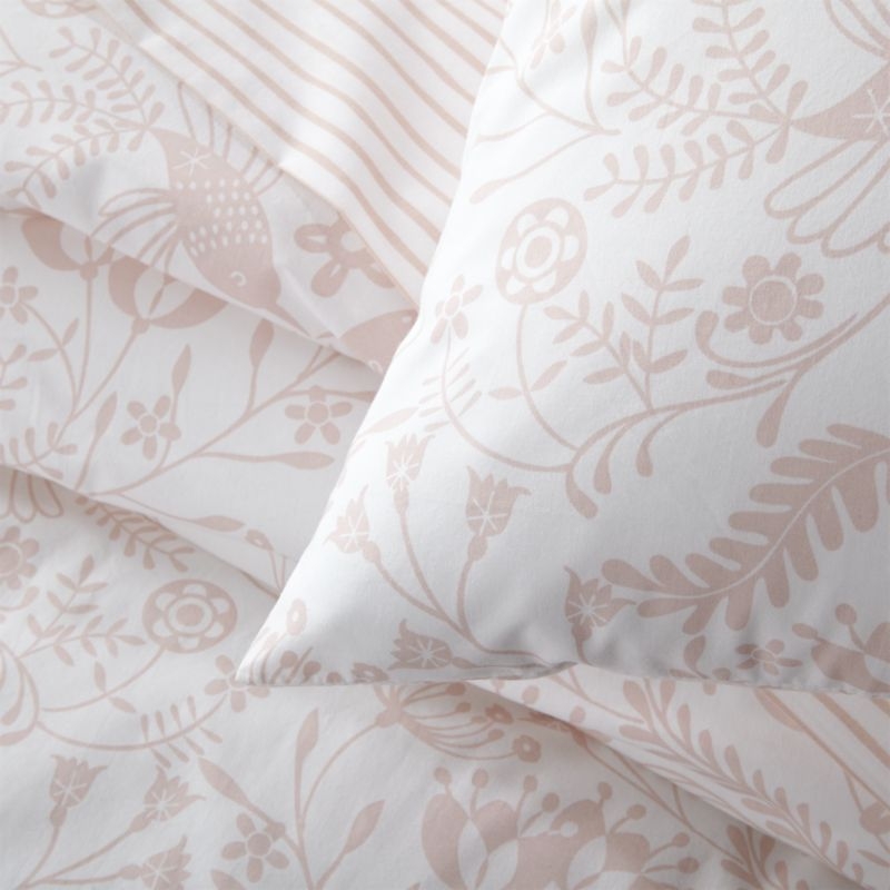 Organic Pattern Play Pink Floral Full/Queen Duvet Cover - Image 1