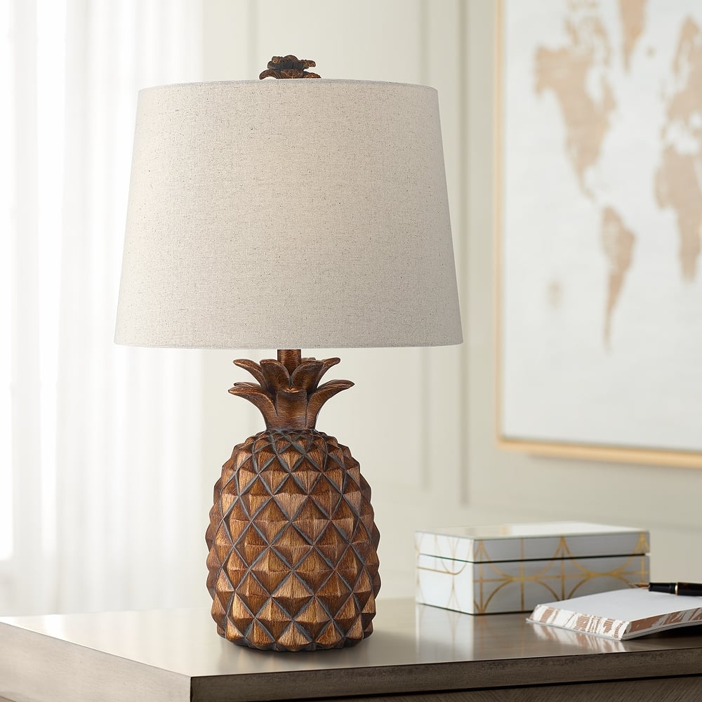 Regency Hill Paget 23 3/4" Brown Pineapple Accent Table Lamp - Image 0
