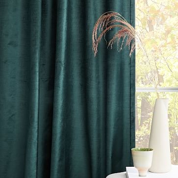 Cotton Luster Velvet Curtain, Green Gables, 48"x96" - UNLINED - Image 3