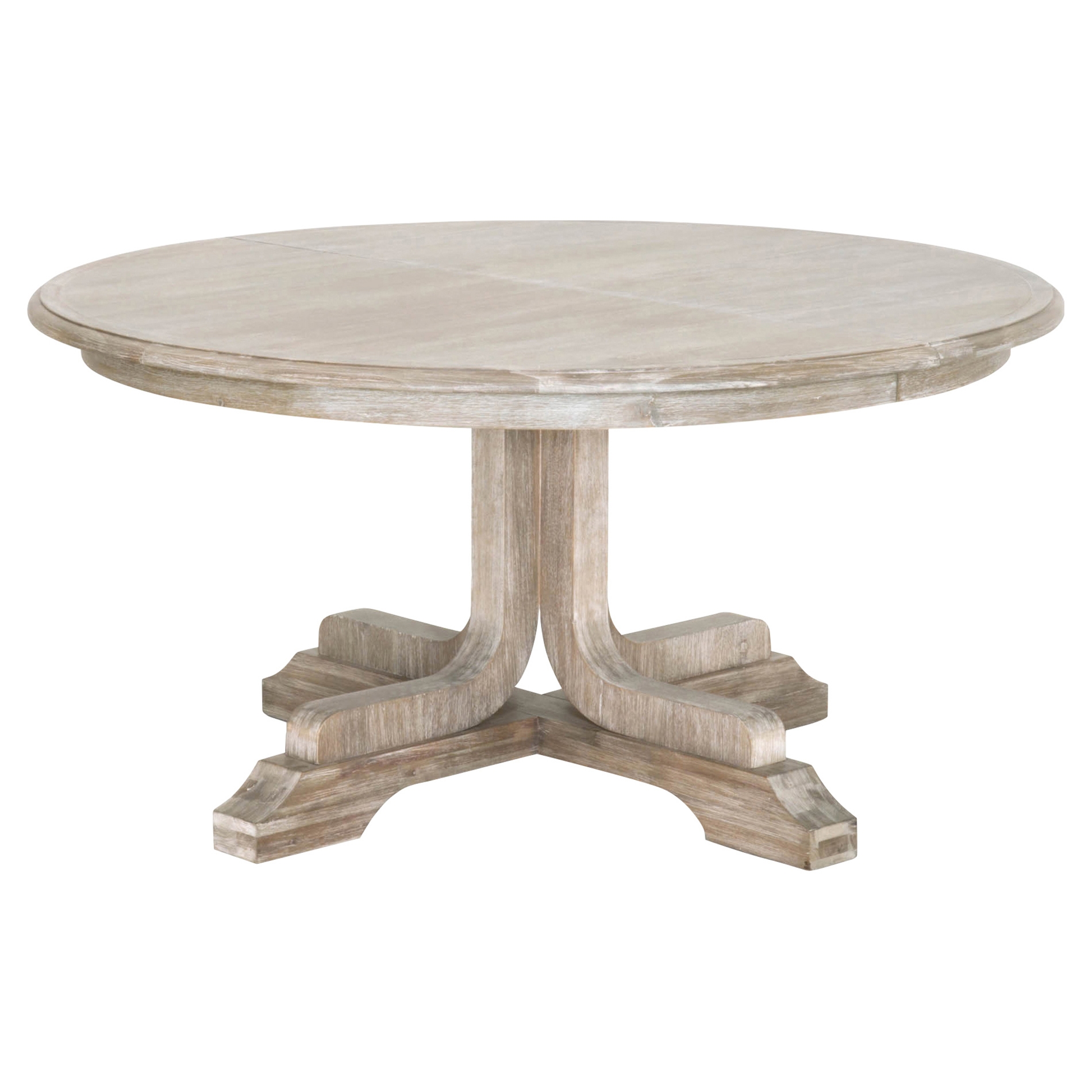 Troy Modern Classic Solid Acacia Pedestal Base Extendable Round Dining Table - Image 0