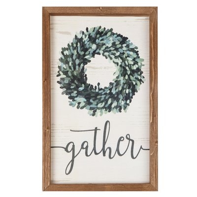 'Gather' Framed Textual Art on Wood - Image 0