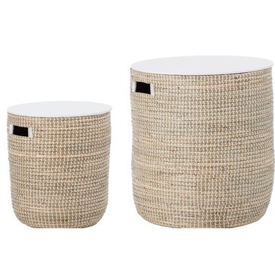 Knap Round Seagrass 2 Piece Nesting Tables - Image 0