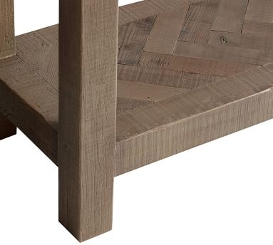 Hadley Herringbone Reclaimed Wood Console Table, Manza Gray - Image 2