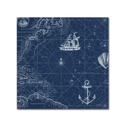 'Nautical Blues 4' Graphic Art Print on Wrapped Canvas - Image 0