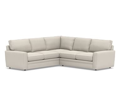 Pearce Square Arm Upholstered 2-Piece L-Shaped Sectional, Down Blend Wrapped Cushions, Performance Everydaysuede(TM) Stone - Image 0