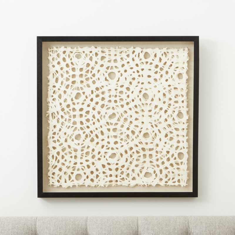 "Natural Circles" Framed Hand-Crafted Paper Wall Art 31.5"x1.8" - Image 1