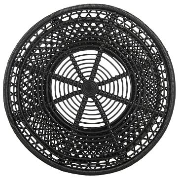 Woven Rattan Round Coffee Table, Black - Image 3