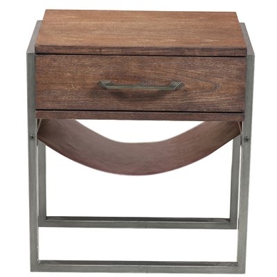 Larosa Industrial Style Acacia Wood End Table - Image 0