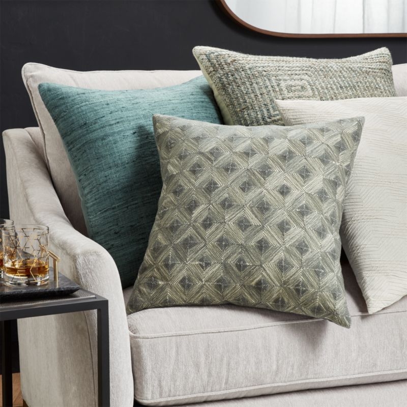Arley Geometric Pillow with Feather-Down Insert 20" - Image 1