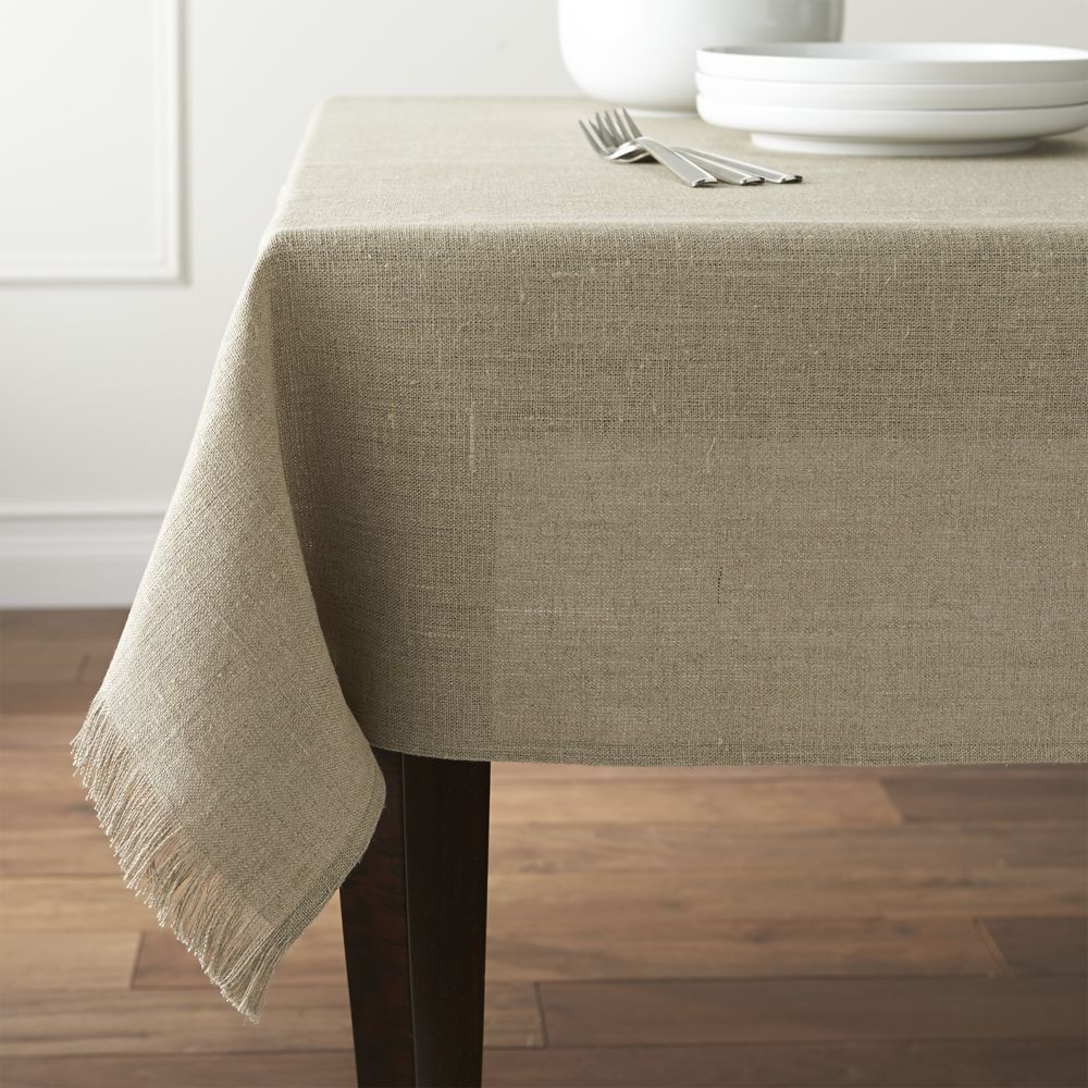 Beckett 60"x120" Natural Linen Tablecloth - Image 0