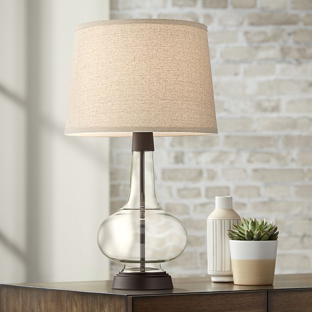 Silas Bronze-Rubbed Metal and Glass Table Lamp - Style # 60N04 - Image 0