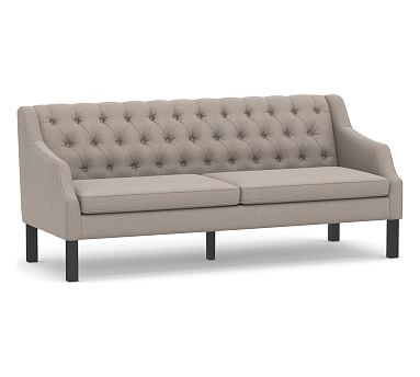 SoMa Aimee Tufted Upholstered Sofa, Polyester Wrapped Cushions, Performance Everydayvelvet(TM) Carbon - Image 0