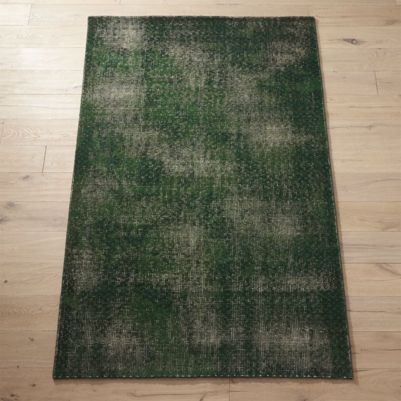 Disintegrated Green Floral Rug 8'x10' - Image 1