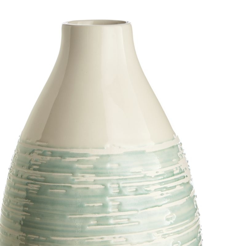 Cara White and Aqua Vase - Image 3