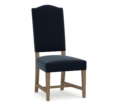 Ashton Upholstered Non-Tufted Dining Side Chair, Performance Plush Velvet Navy - Image 2