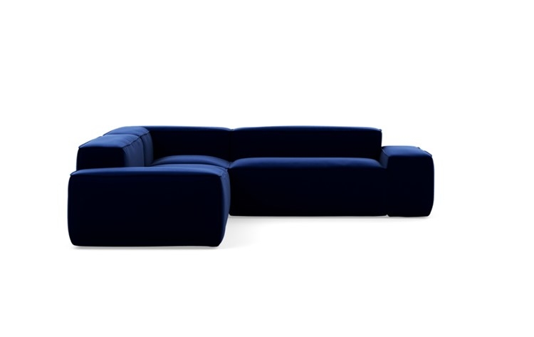 Gray Corner Sectional with Blue Bergen Blue Fabric - Image 0