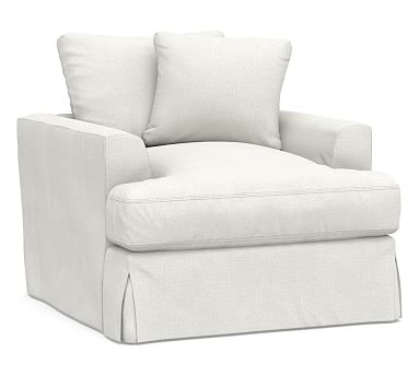 Sullivan Slipcovered Deep Seat Armchair, Down Blend Wrapped Cushions, Basketweave Slub Ivory - Image 2