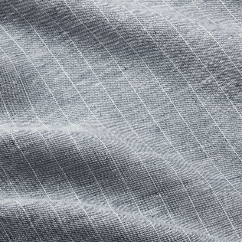 Linen Pinstripe Blue Euro Pillow Sham - Image 2