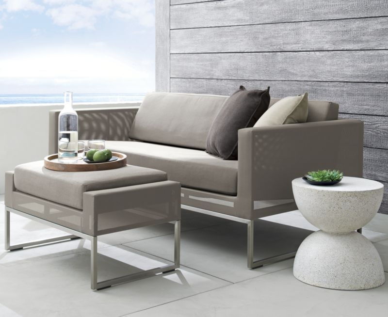 Dune 68" Taupe Outdoor Sofa with Sunbrella ® Cushions - Image 10