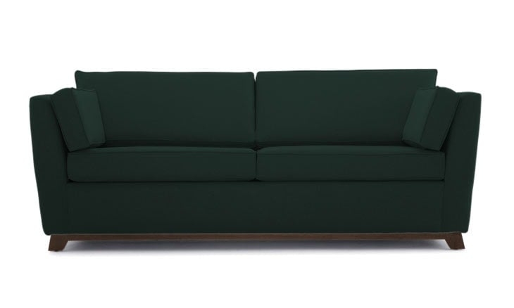 Green Roller Mid Century Modern Sleeper Sofa - Royale Evergreen - Coffee Bean - Image 0