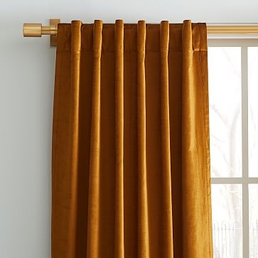 Luster Velvet Curtain, 48"x84", Golden Oak - Image 1