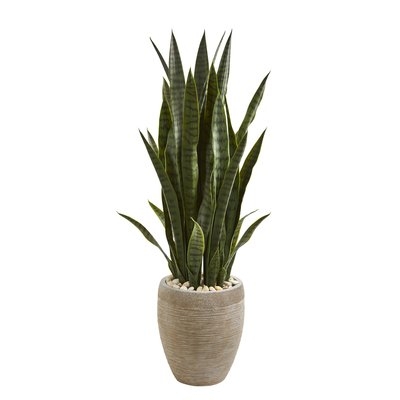 Sansevieria Artificial Snake Plant in Planter - Image 0