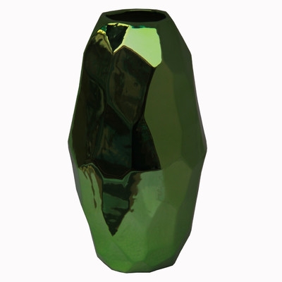 Ceramic Vase in Metallic Green - Image 0