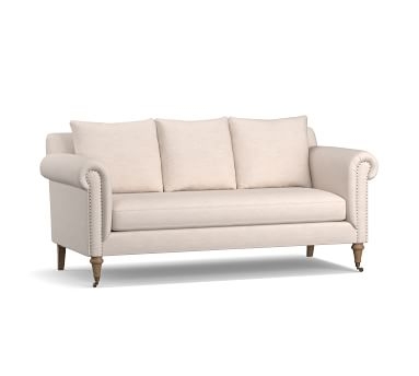 Fionah Upholstered Grand Sofa 97", Down Blend Wrapped Cushions, Performance Everydaylinen(TM) by Crypton(R) Home Oatmeal - Image 1