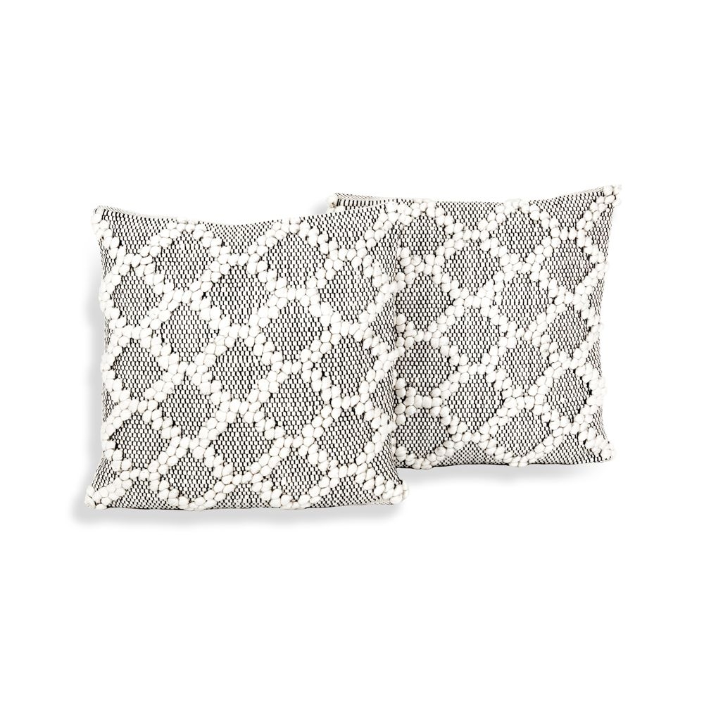 Austine Grey and Cream Pillows 20", Set of 2 - Image 0
