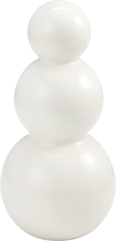 White Glass Holiday Snowman 4" - Image 4