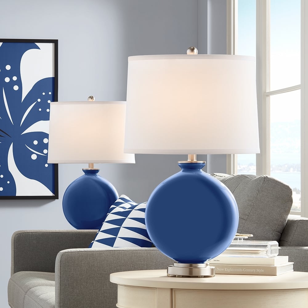 Color Plus Carrie 26 1/2" Monaco Blue Table Lamps Set of 2 - Image 0