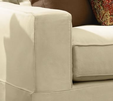 PB Comfort Square Arm Upholstered Grand Sofa 87", 2X2, Box Edge, Down Blend Wrapped Cushions, Performance Brushed Basketweave Indigo - Image 2