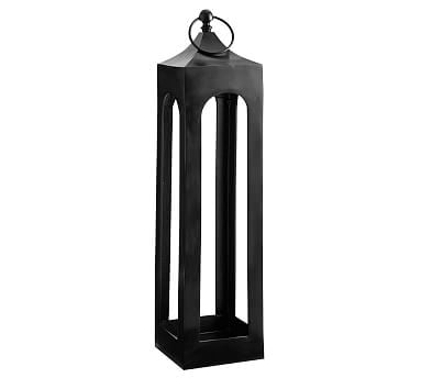Caleb Handcrafted Metal Outdoor Lantern, Large, 36" - Black - Image 0
