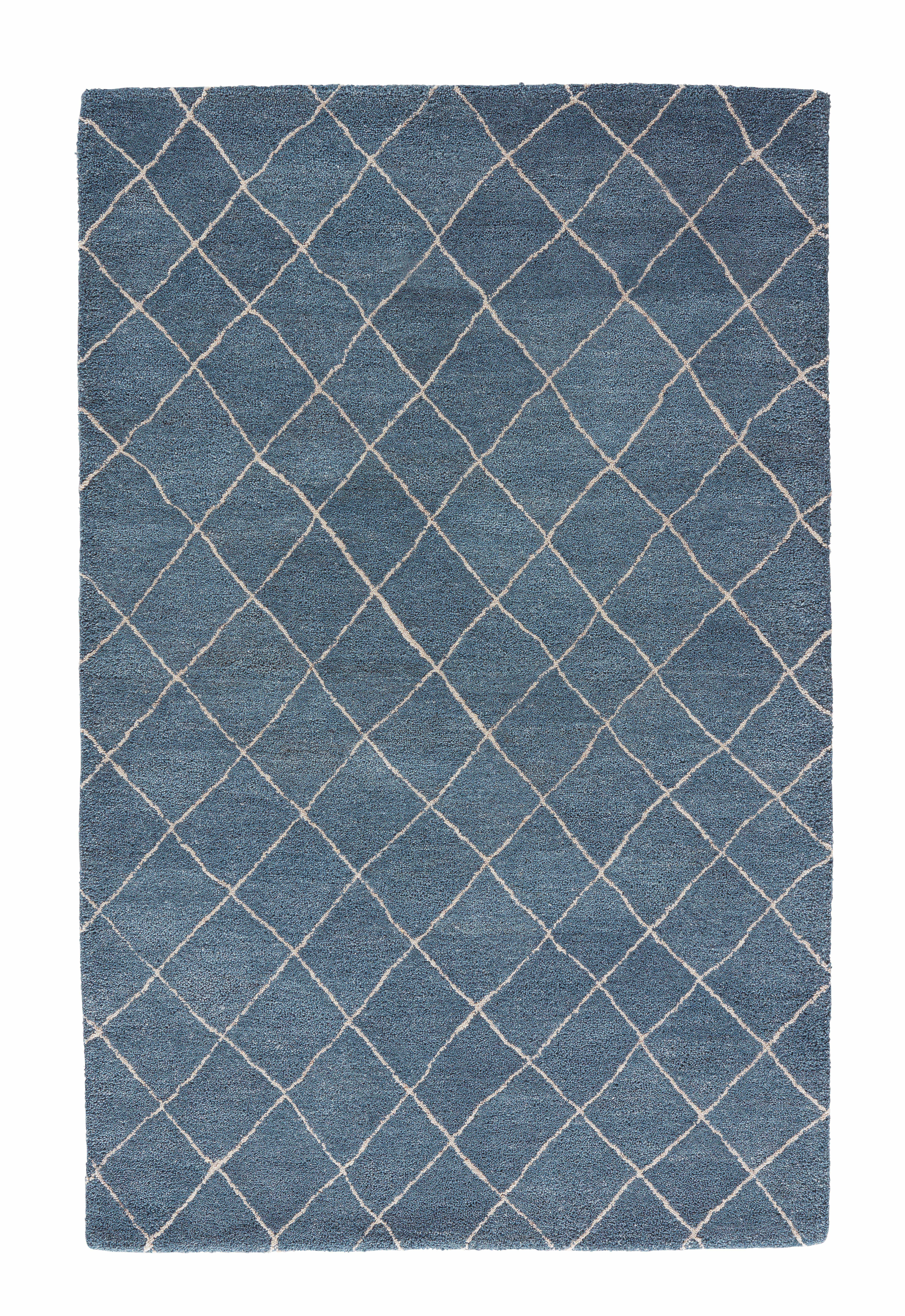 Gem Handmade Geometric Blue Area Rug (8' X 10') - Image 0