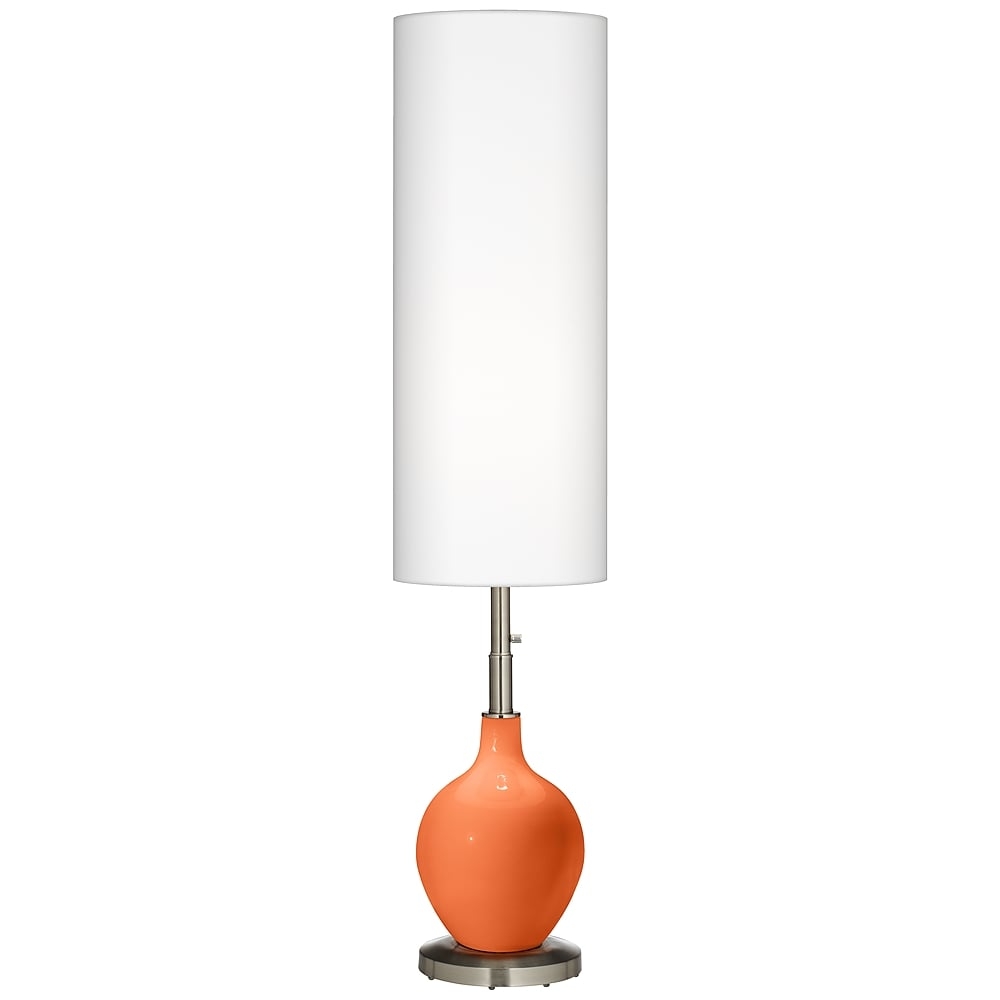Color Plus Ovo 60" High Nectarine Orange Floor Lamp - Image 0