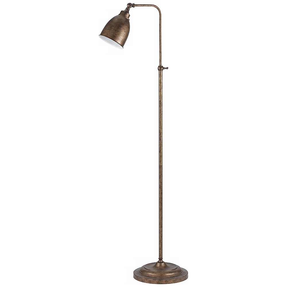 Rust Metal Adjustable Pole Pharmacy Floor Lamp - Style # K1111 - Image 0