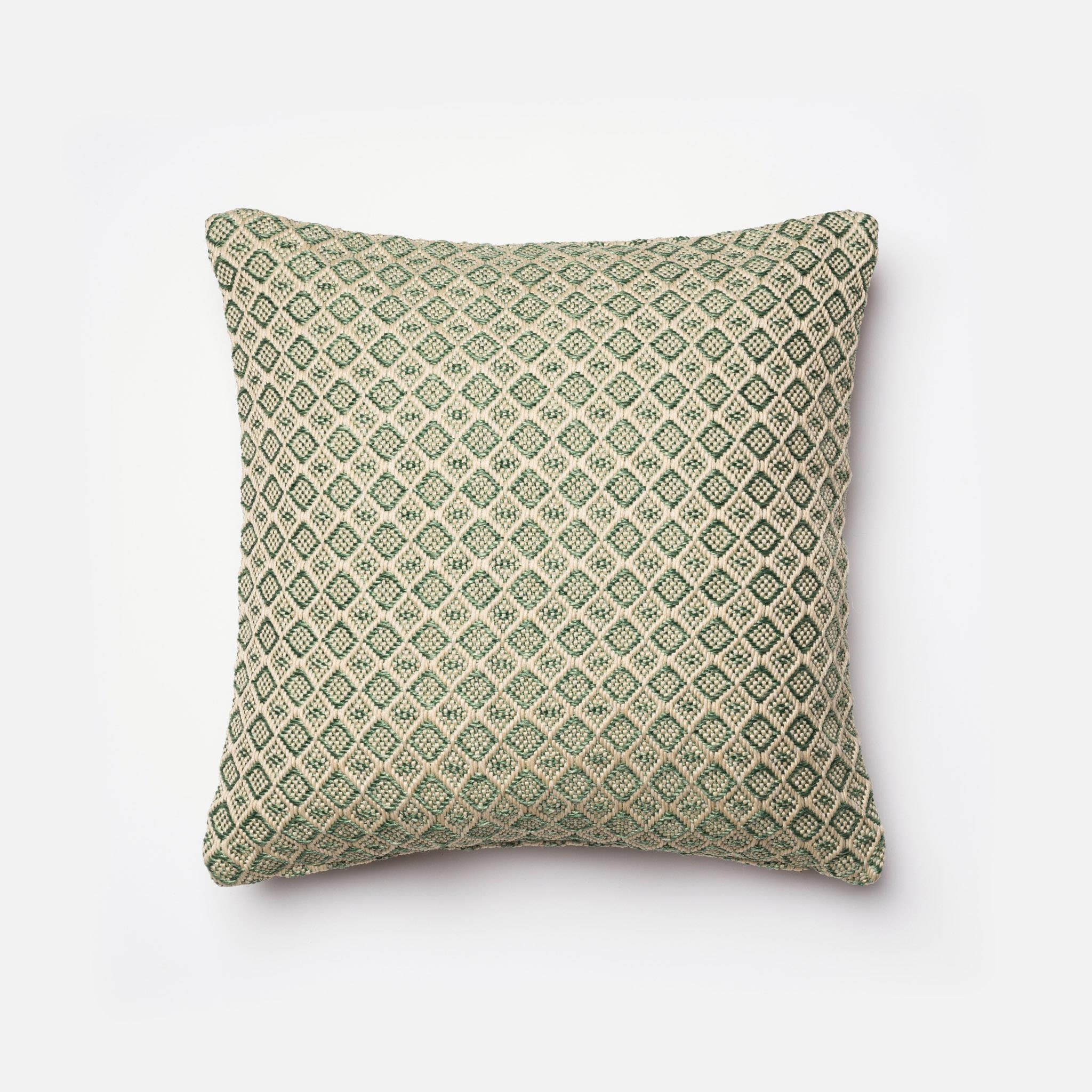 PILLOWS - GREEN / BEIGE - 18" X 18" Cover Only - Image 0