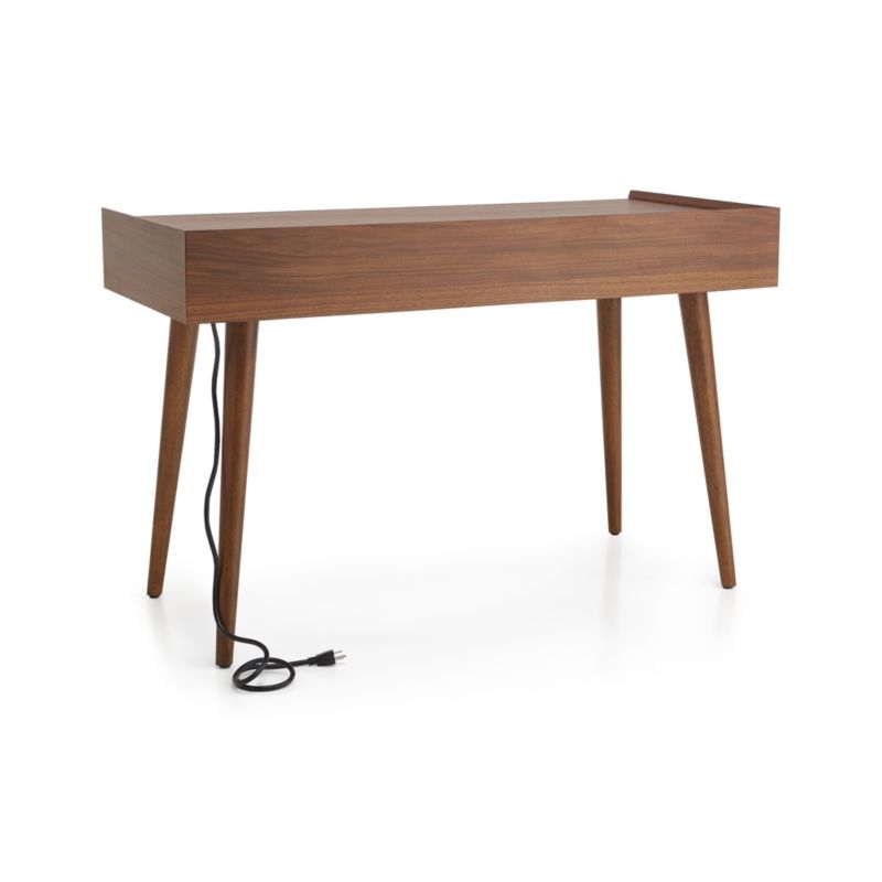 Tate 48" Walnut Desk with Power Outlet - Image 4
