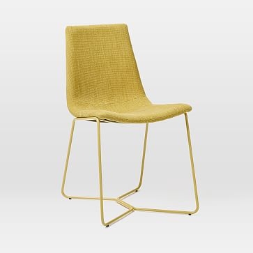 Slope Upholstered Dining Chair, Basket Slub, Dark Horseradish - Image 0